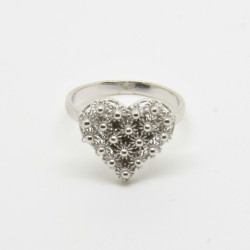 1009 - Anello Cuore Chiuso in Argento 925 Filigrana Sarda