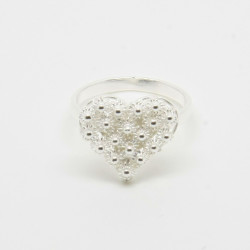 1009 - Anello Cuore Chiuso in Argento 925 Filigrana Sarda