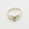 1011 - Anello Apribile con Mani che si Stringono sul Cuore in Argento 925