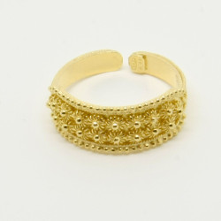 1013 - Anello 2 file Aperto Misura Regolabile in Argento 925