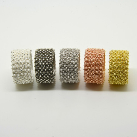 1014 - Anello 5 file Aperto Misura Regolabile in Argento 925