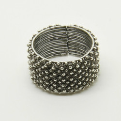 1014 - Anello 5 file Aperto Misura Regolabile in Argento 925