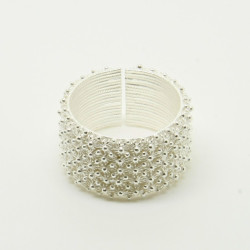 1014 - Anello 5 file Aperto Misura Regolabile in Argento 925