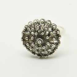 1015 - Anello Fiore 3 Giri Chiuso in Argento 925 Filigrana Sarda