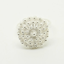 1015 - Anello Fiore 3 Giri Chiuso in Argento 925 Filigrana Sarda