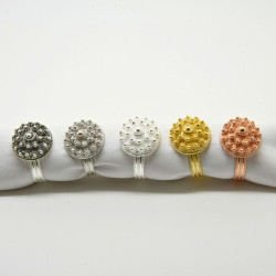 1016 - Anello Fiore 2 Giri Aperto in Argento 925 Misura Unica