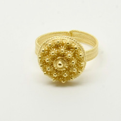 1016 - Anello Fiore 2 Giri Aperto in Argento 925 Misura Unica