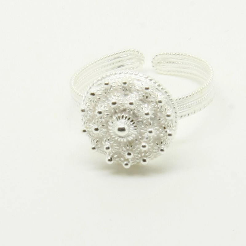 1016 - Anello Fiore 2 Giri Aperto in Argento 925 Misura Unica