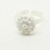 1016 - Anello Fiore 2 Giri Aperto in Argento 925 Misura Unica