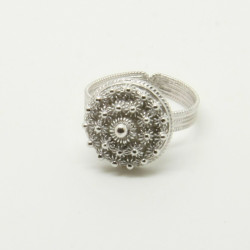 1016 - Anello Fiore 2 Giri Aperto in Argento 925 Misura Unica
