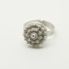 1016 - Anello Fiore 2 Giri Aperto in Argento 925 Misura Unica
