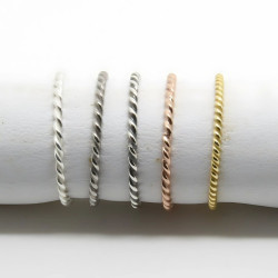 1019 - Anello Treccia 1 fila in Argento 925 Microfuso