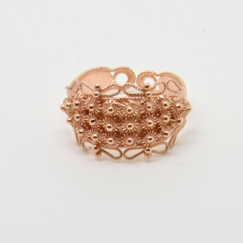 1020 - Anello 3 file Aperto con Bordo Traforato Misura Regolabile in Argento 925