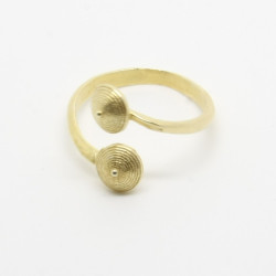 1021 - Anello Contrariè Aperto con Corbule - Microfusione