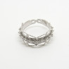 1023 - Anello 1 fila Aperto con Bordo Traforato Misura Regolabile in Argento 925