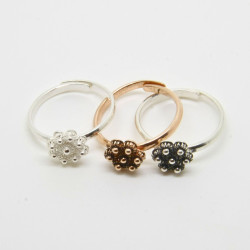 Anello Fiore Aperto Misura Regolabile in Argento 925