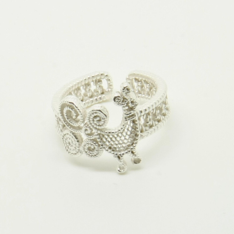 1025 - Anello Pavoncella Sarda Aperto Misura Regolabile in Argento 925