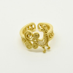 1025 - Anello Pavoncella Sarda Aperto Misura Regolabile in Argento 925