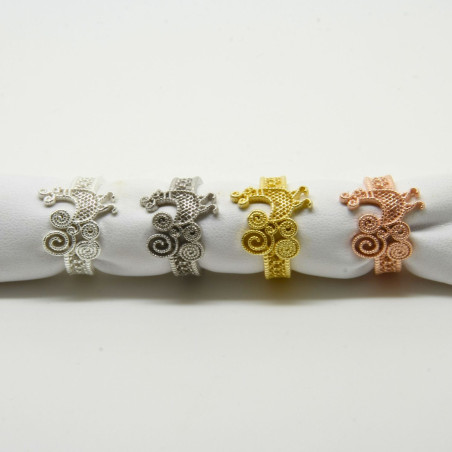 Anello Pavoncella Sarda Aperto Misura Regolabile in Argento 925