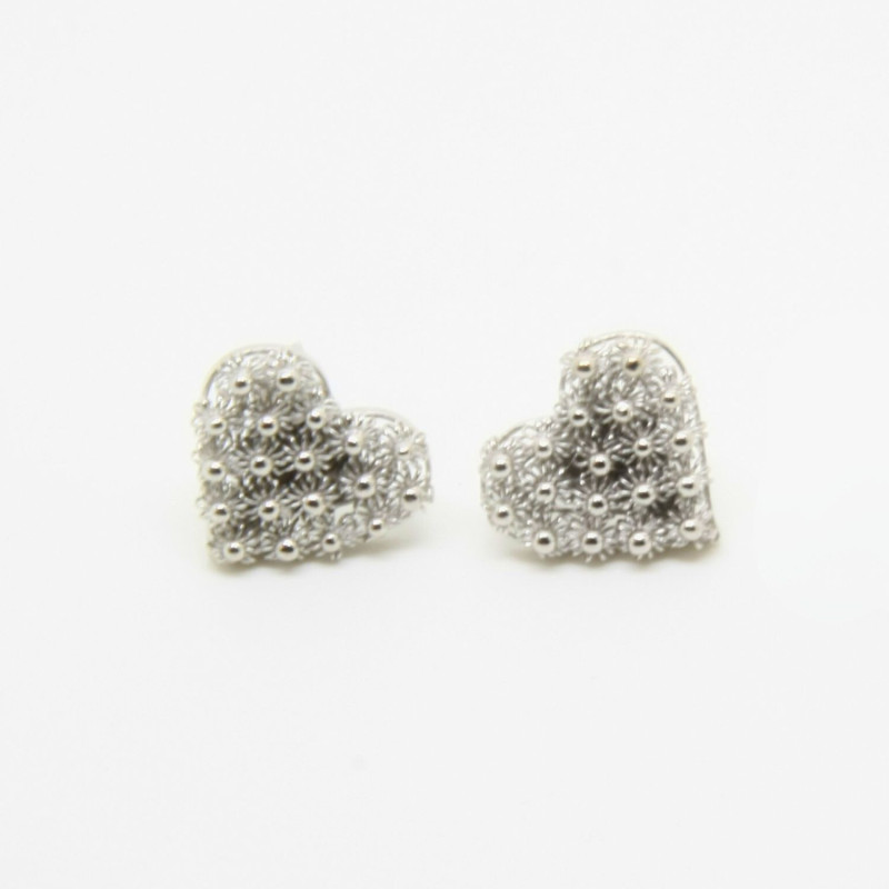 Orecchini in filigrana sarda a forma di cuore