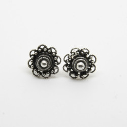 4012 - Orecchini Fiore Filigrana Sarda Argento 925