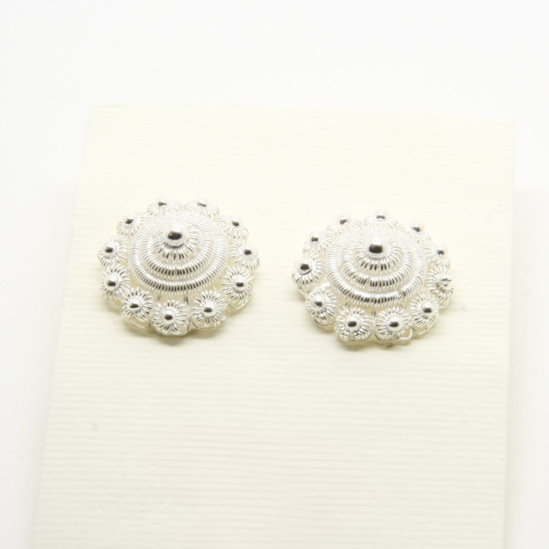 Orecchini Tondi in filigrana sarda argento con chiusura a lobo