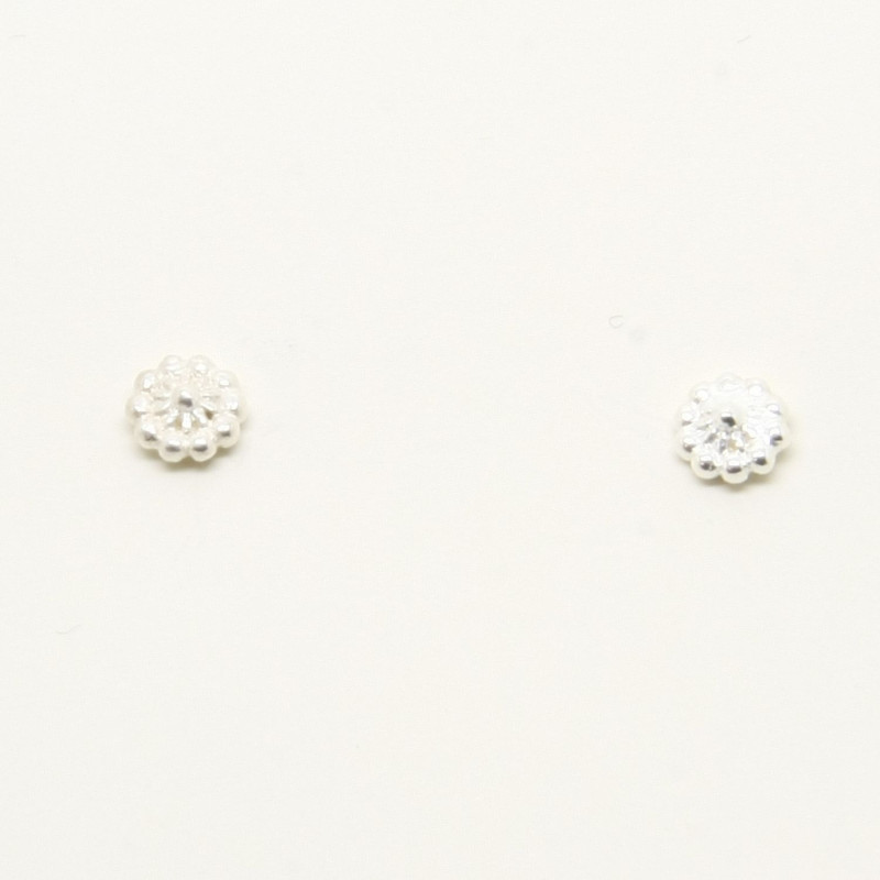 4031 - Orecchini Fiore Piccoli a Lobo Filigrana Sarda Argento 925