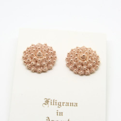 4039 - Orecchini Fiore Medio a Lobo Filigrana Sarda Argento 925