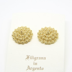 Orecchini a lobo fiore medio in filigrana sarda argento 925