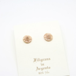 4040 - Orecchini Cerchio Piccoli a Lobo Filigrana Sarda Argento 925