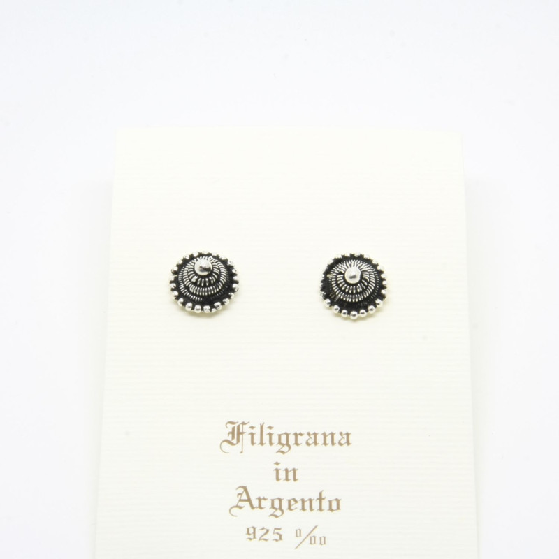 4040 - Orecchini Cerchio Piccoli a Lobo Filigrana Sarda Argento 925