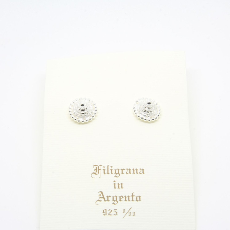 4040 - Orecchini Cerchio Piccoli a Lobo Filigrana Sarda Argento 925