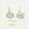 4041 - Orecchini Tondi Pendenti Filigrana Sarda Argento 925