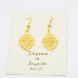 4042 - Orecchini Rombo Pendenti Filigrana Sarda Argento 925