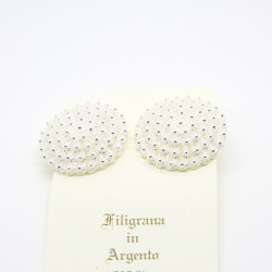 4044 - Orecchini Fiore Grande a Lobo Filigrana Sarda Argento 925