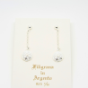 4045 - Orecchini Bottone Pendenti Filigrana Sarda Argento 925