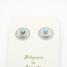 4047 - Orecchini Cestino con Pietra a Lobo Filigrana Sarda Argento 925