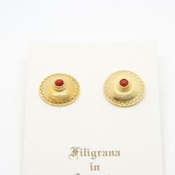 Orecchini Cestino con Pietra a Lobo Filigrana Sarda Argento 925