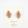 Orecchini Fiore Rombo a Lobo 3 file Filigrana Sarda Argento 925
