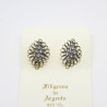 Orecchini Fiore Rombo a Lobo 4 file Filigrana Sarda Argento 925
