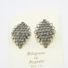 4051 - Orecchini Fiore Rombo a Lobo 6 file Filigrana Sarda Argento 925