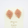 Orecchini Fiore Rombo a Lobo 6 file Filigrana Sarda Argento 925
