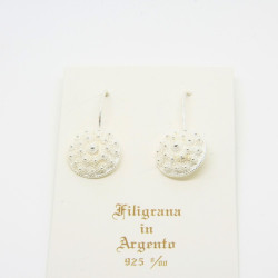 4052 - Orecchini Fiore Pendenti 2 fili Filigrana Sarda Argento 925