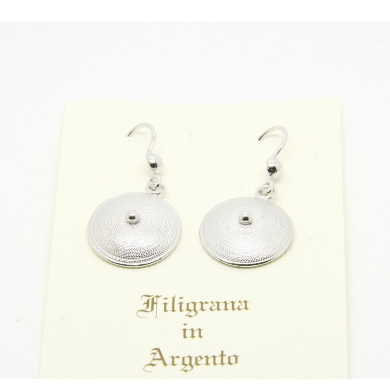 Orecchini Corbula Lisci Pendenti Filigrana Sarda Argento 925