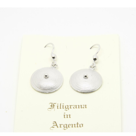 Orecchini Corbula Lisci Pendenti Filigrana Sarda Argento 925
