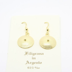 4056 - Orecchini Corbula Lisci Pendenti Filigrana Sarda Argento 925