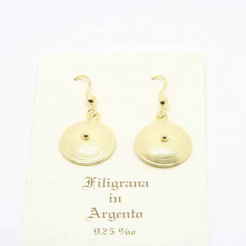 4056 - Orecchini Corbula Lisci Pendenti Filigrana Sarda Argento 925