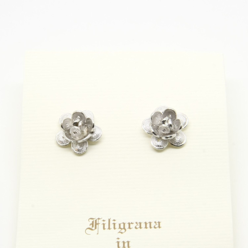 Orecchini Rosa a Lobo Filigrana Sarda Argento 925