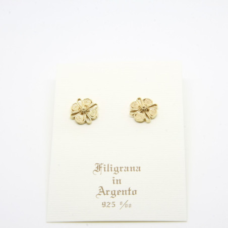 Orecchini Fiore a Lobo Filigrana Sarda Argento 925