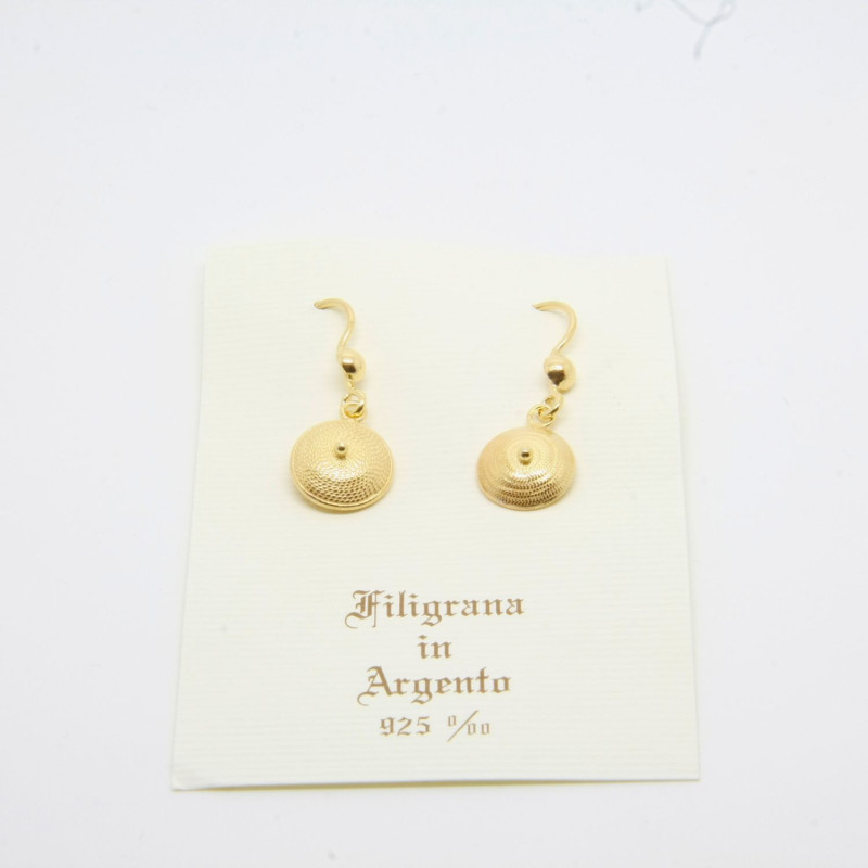 Orecchini Corbula Lisci Pendenti Filigrana Sarda Argento 925